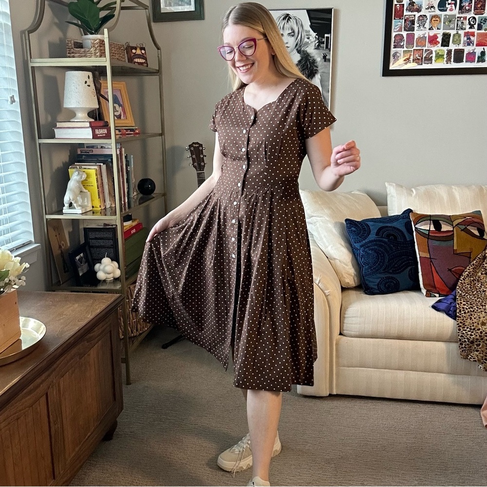 Vintage Cotton Polka Dot Dress